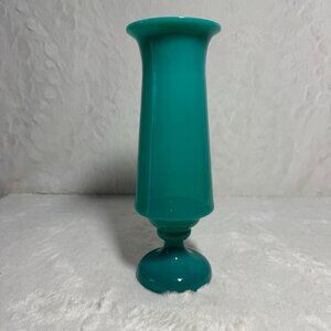Vintage Teal Art Glass Vase